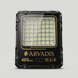 Projecteur solaire ARVADIS 400 W à cadre en aluminium robuste pour un éclairage puissant
