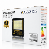 Projecteur solaire ARVADIS 600 W à cadre en aluminium robuste pour un éclairage puissant