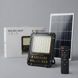 Projecteur solaire extérieur Arvadis 400 W gris sable avec panneau solaire séparé