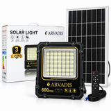 Projecteur solaire extérieur Arvadis 600 W gris sable avec panneau solaire séparé