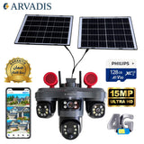 Caméra solaire 4G Arvadis Q10H 9 MP, triple caméra — main