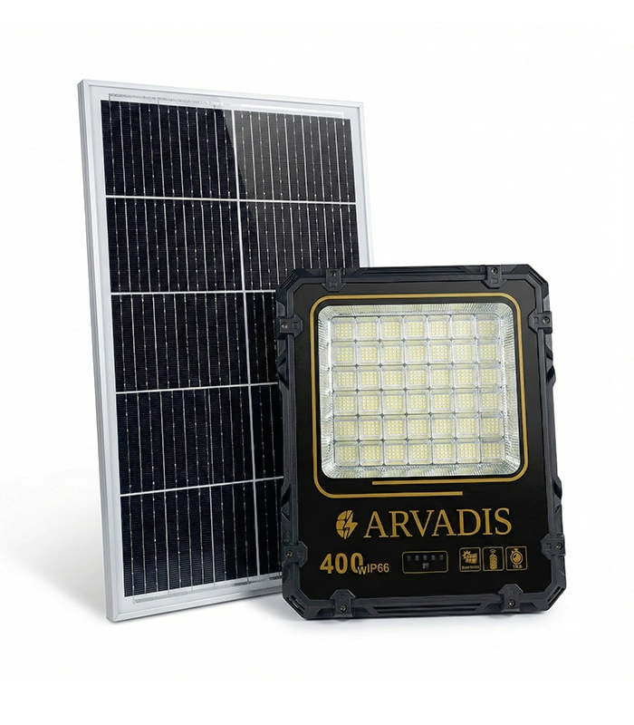 كشاف حديقة تجاري أبيض دافئ من KCD، إضاءة خارجية عالية السطوع 60 وات 200 وات، كشاف شمسي LED IP67 مع جهاز تحكم عن بعد